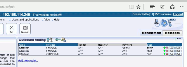 example of an outbounding rule in the sms software