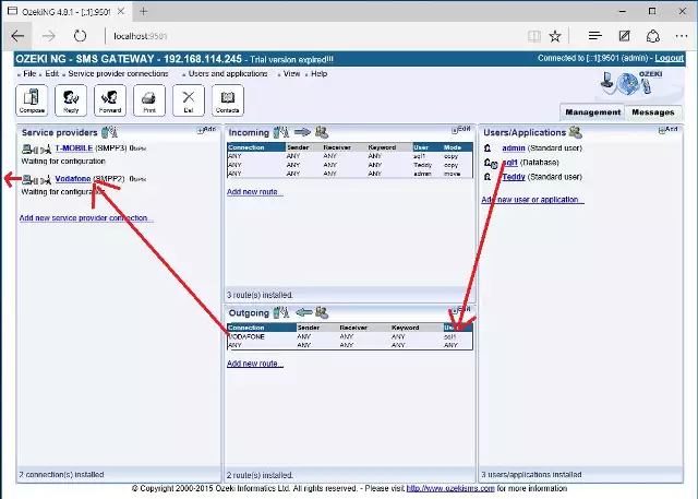 outbound routing in sms gateway