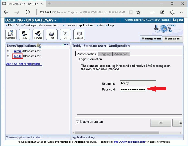 user authentication in ozeki ng