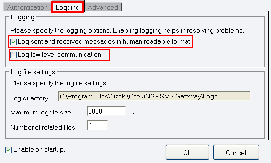 logging options