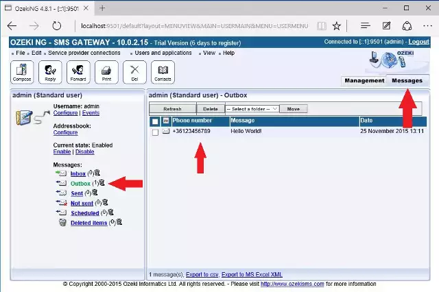 checking if the message has been sent by asp.net sms api