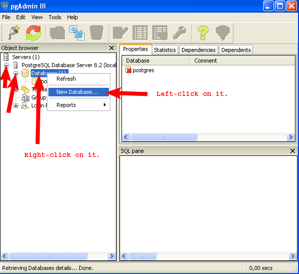 fill in the name and the encoding field