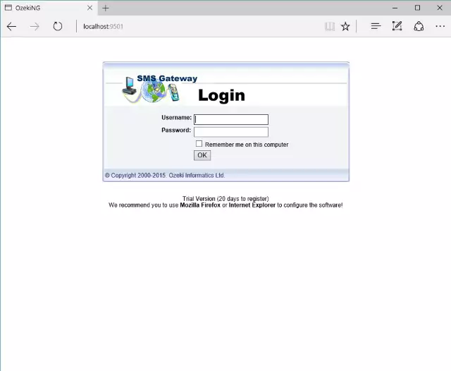 login form