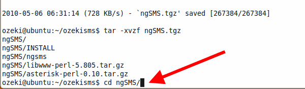 enter the ngsms directory