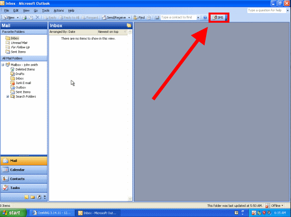 opening ms outlook to send messages from outlook sms