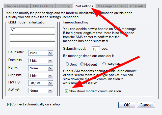 sending sms on a slow gsm modem