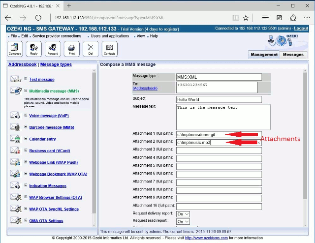 mms attachments with full path