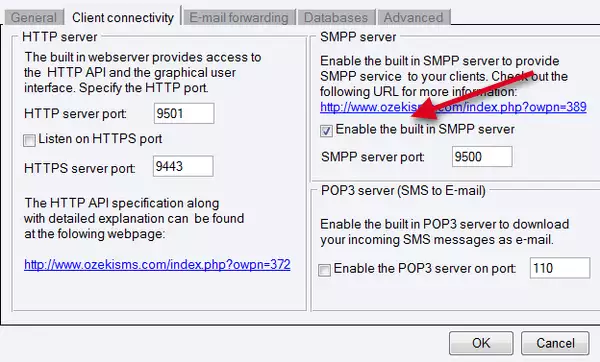 built-in smpp server using command line sms client