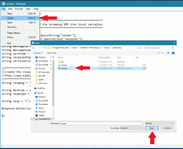 use the notepad to edit your script