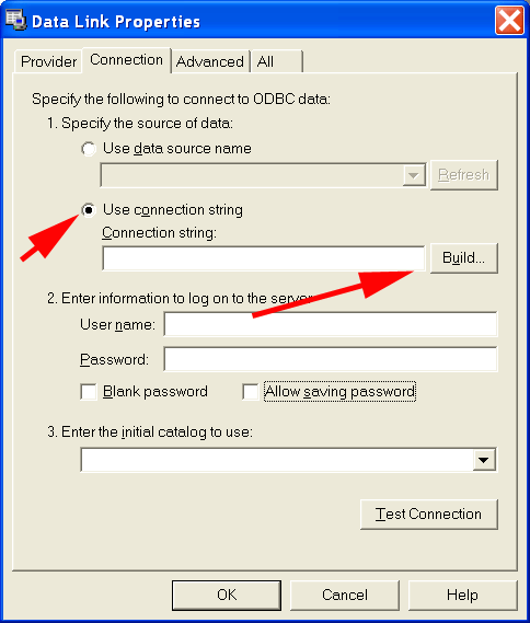 build odbc connection string