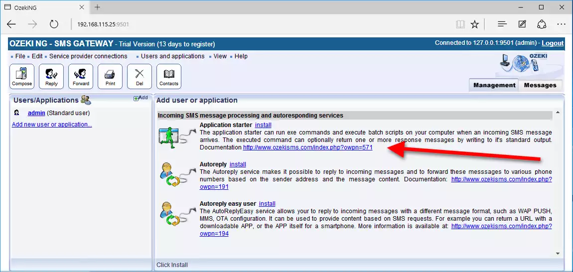 installation of application starter