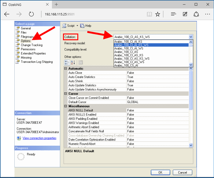 database properties