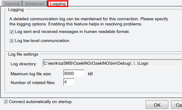 logging tab