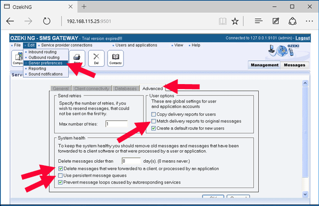 high performance sms software configuration