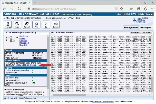 hostname and port number