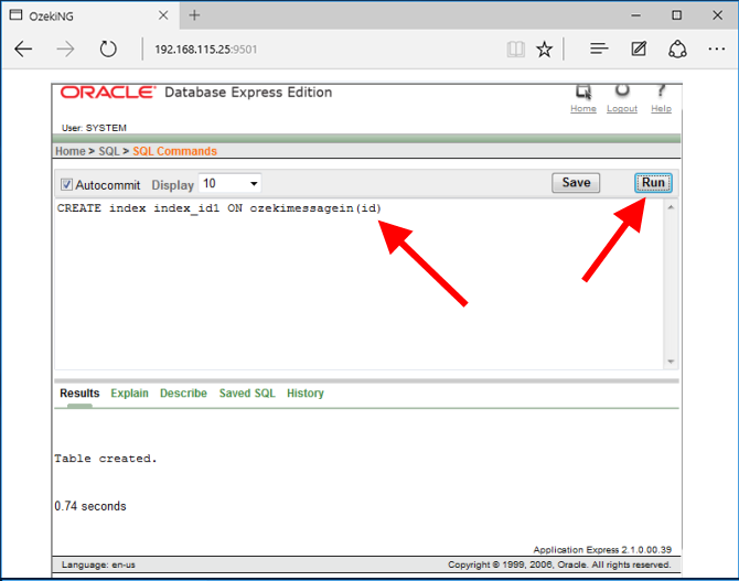 specify sql statement