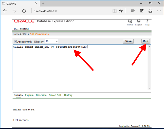 specify sql statement