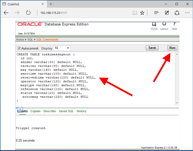 specify sql statement