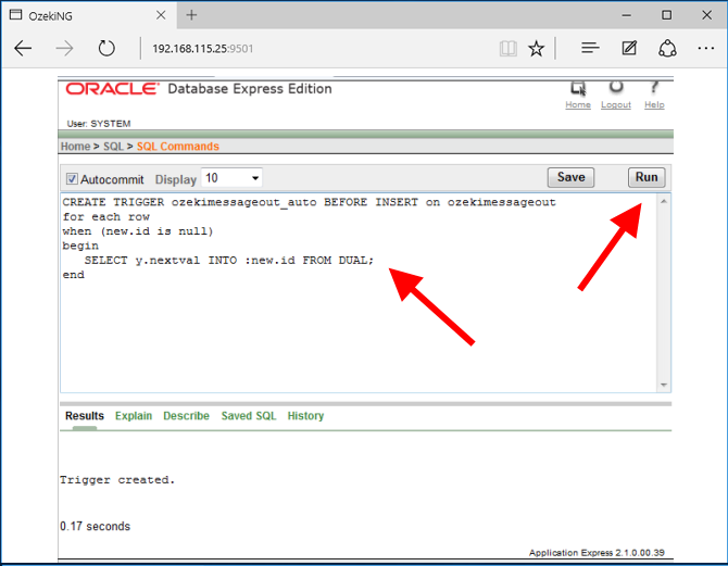 specify sql statement