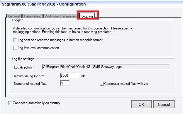 logging configuration