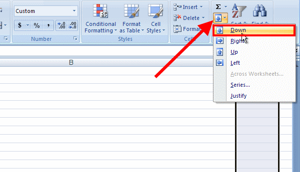 select the filled cells of column C