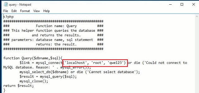 query php file