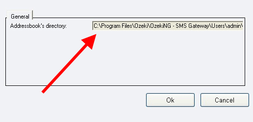 directory of addressbook in ozeki ng