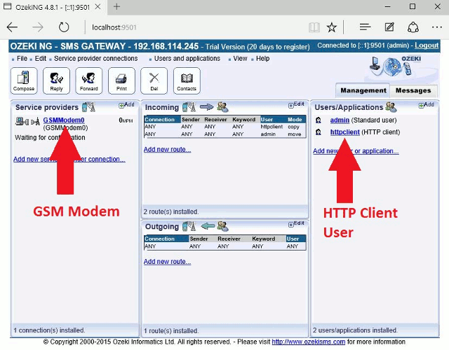 sms gateway setup