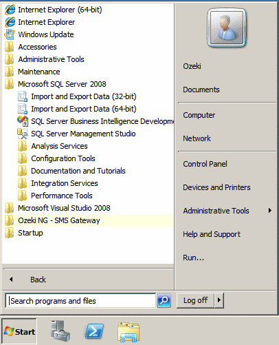 start sql server management studio