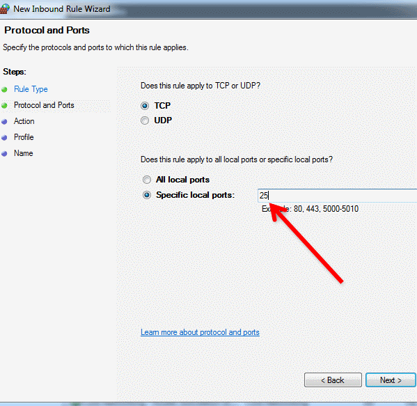 specify the port for the ozeki ng sms gateway