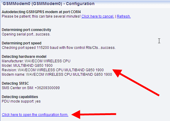 gsm modem is detected