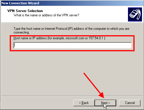 ip address of the vpn server