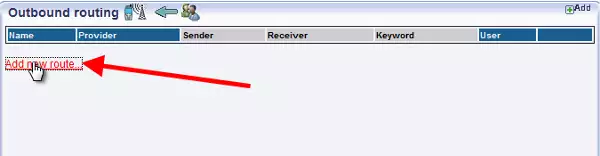 adding a new route in sms gateway