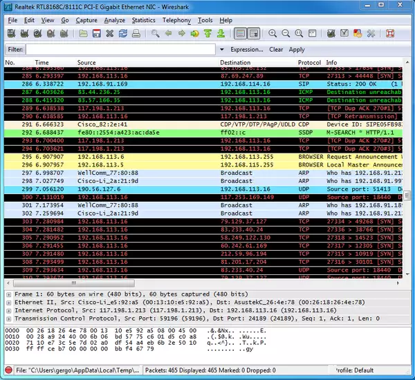 capturing the network data