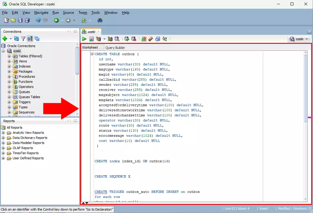 Paste Create table query