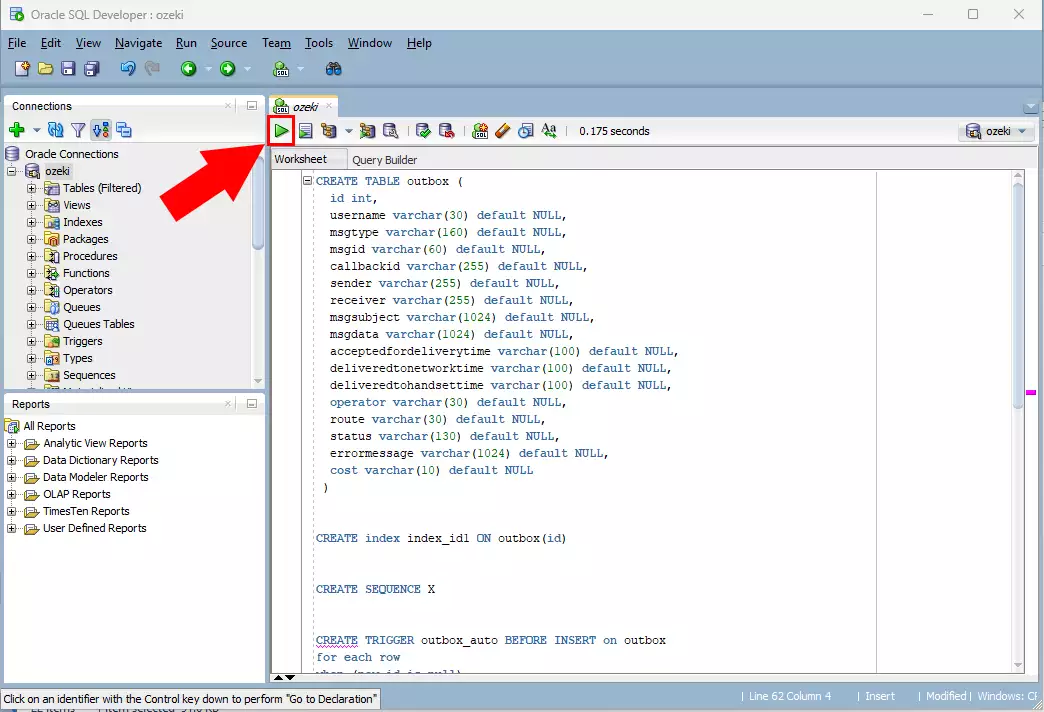 Run SQL commands