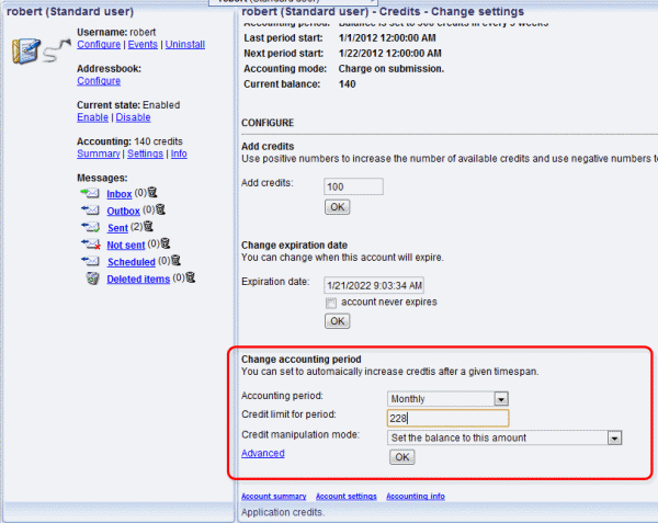 setting up an accounting period