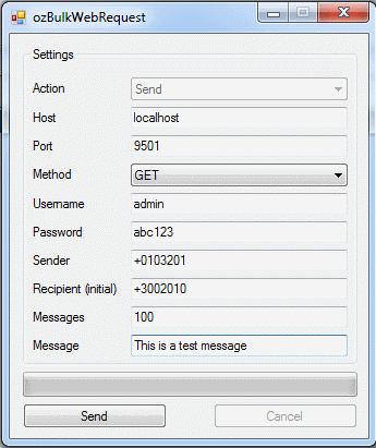 bulk sms sender window