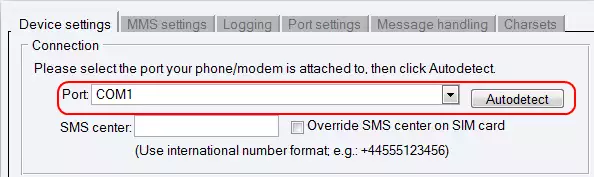 autodetecting the modem