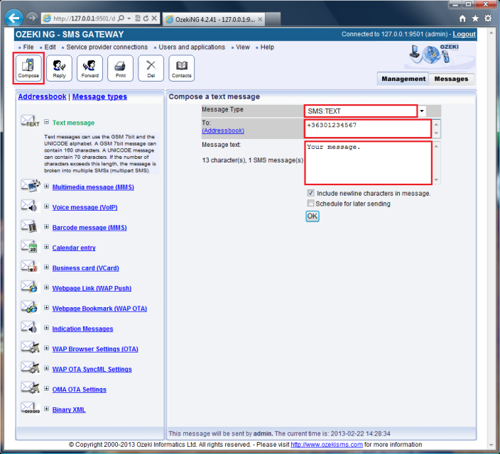 Send your first SMS from SMPP SMS Gateway