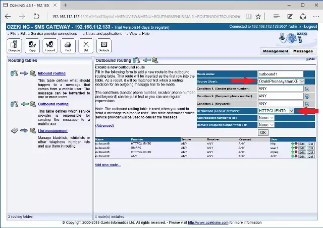 defining source and destination