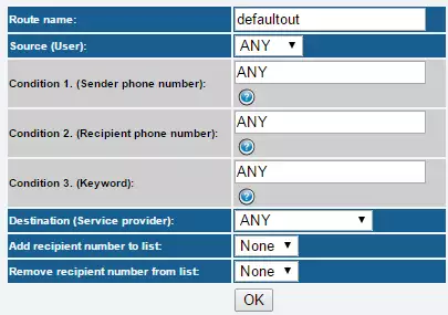 outbound routing rule