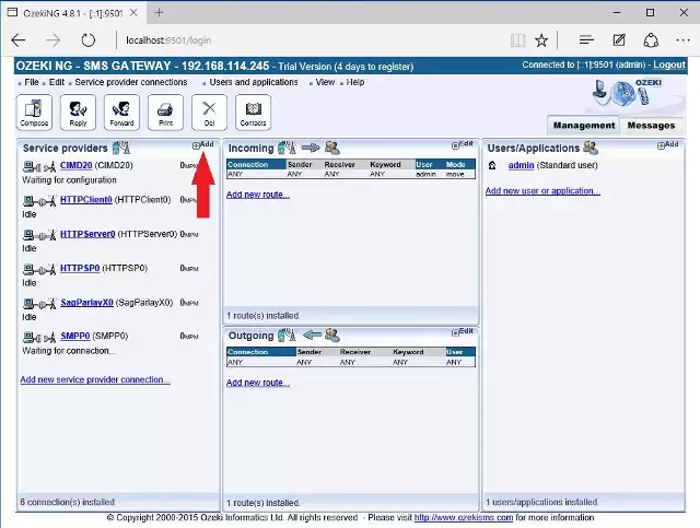 adding the service provider connection