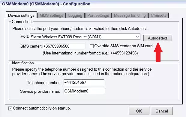 autodetecting the gsm modem