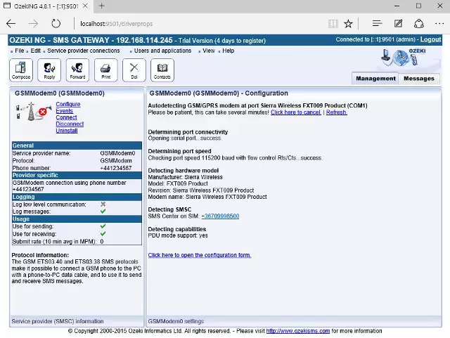 detecting the gsm modem