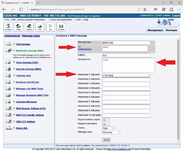 providing the mms parameter