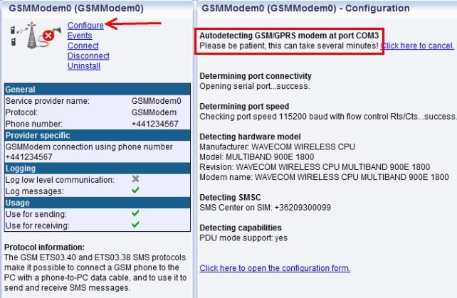 autodetect modem