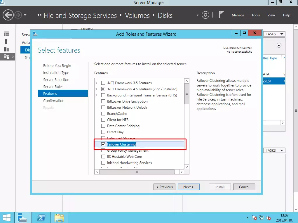 enable failover clustering