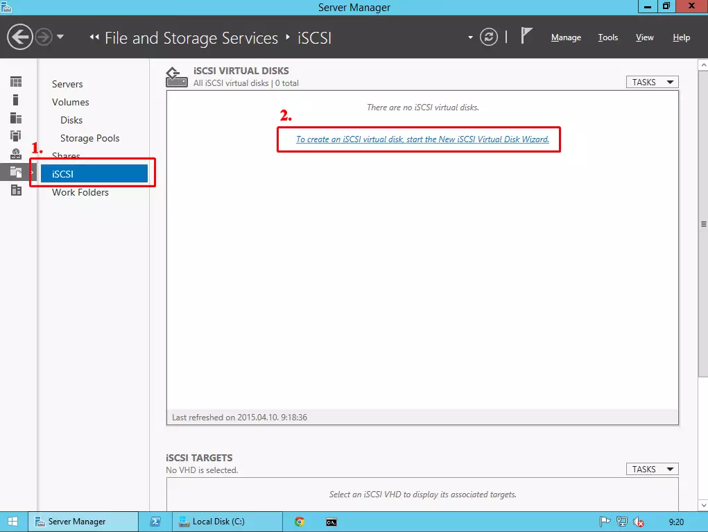 the iscsi virtual disk