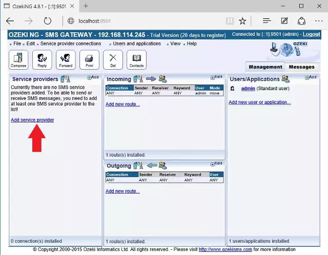 adding new service provider connection